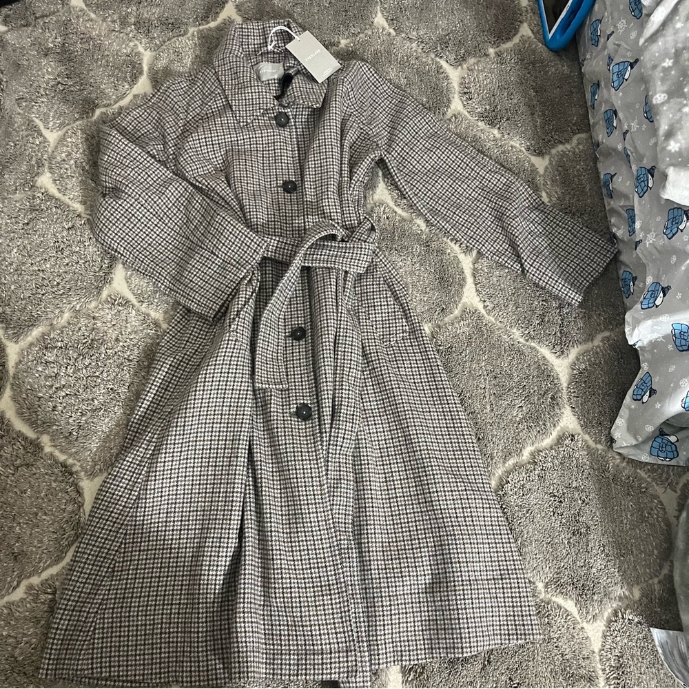 NWT Everlane Plaid Trench Coat
